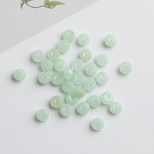 Natural A Burmese Jadeite Abacus with High Waxy Beads Small Ice Clear Bottom Fruit Green DIY Bracelet Necklace with Beads