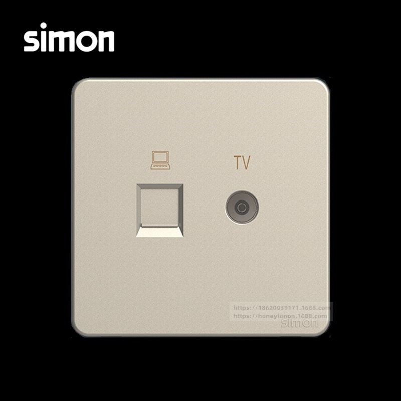 Simon/西蒙 K3系列 电视信息插（香槟金）575302-46