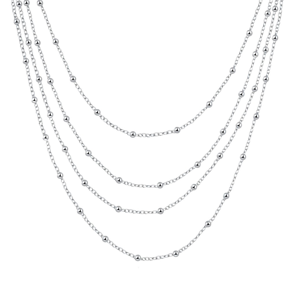 Jinshi lago JSH Internet celebridad joyería de moda 925 plateado perlas cadena collar europeo y americano suéter cadena N751