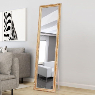Solid Wood Full-Length Mirror European-Style Floor-To-Ceiling Mirror Simple Bedroom Home Dressing Mirror Clothing Store Student Dormitory Fitting Mirror
