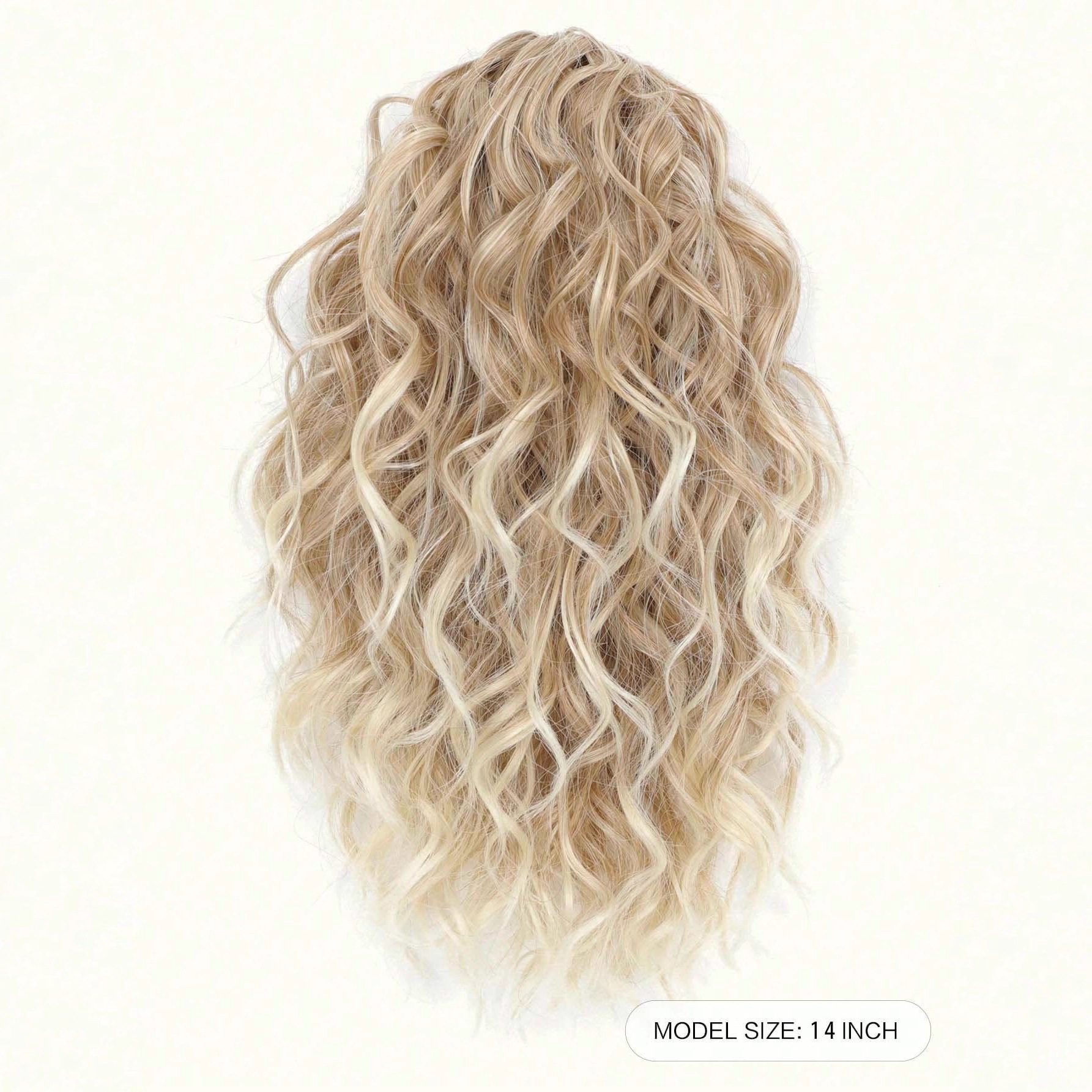 Short Curly Hair Claw Clip Ponytail Synthetic Drawstring Pony_voghion.com