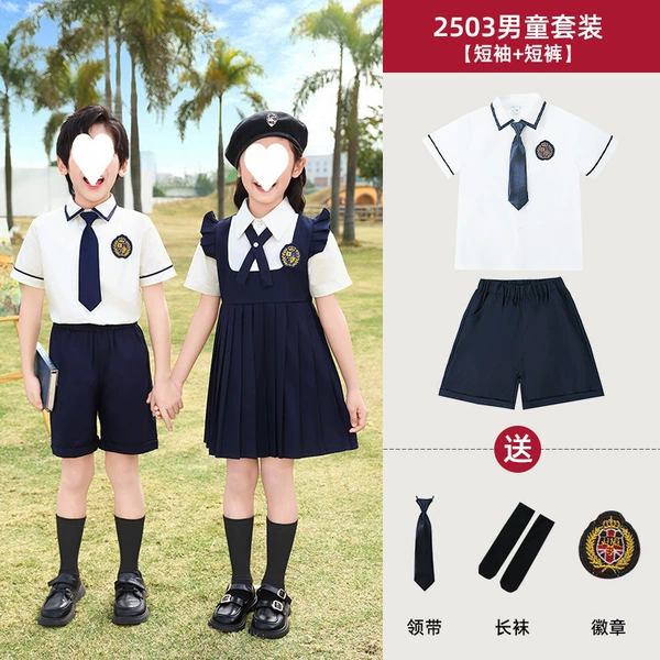 Summer set for boys, socks, badge, tie