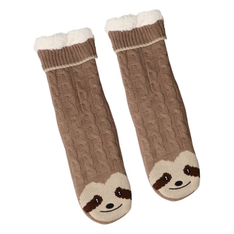 Venta al por mayor calcetines de algodón de otoño e invierno calcetines de lana para dormir calcetines de piso alargados calcetines de invierno engrosados adultos