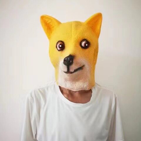 Spirit Pollution doge God Vexed Dog Headset Magic Dog Head Mask Akita Dog Single Dog Mask Party Supplies