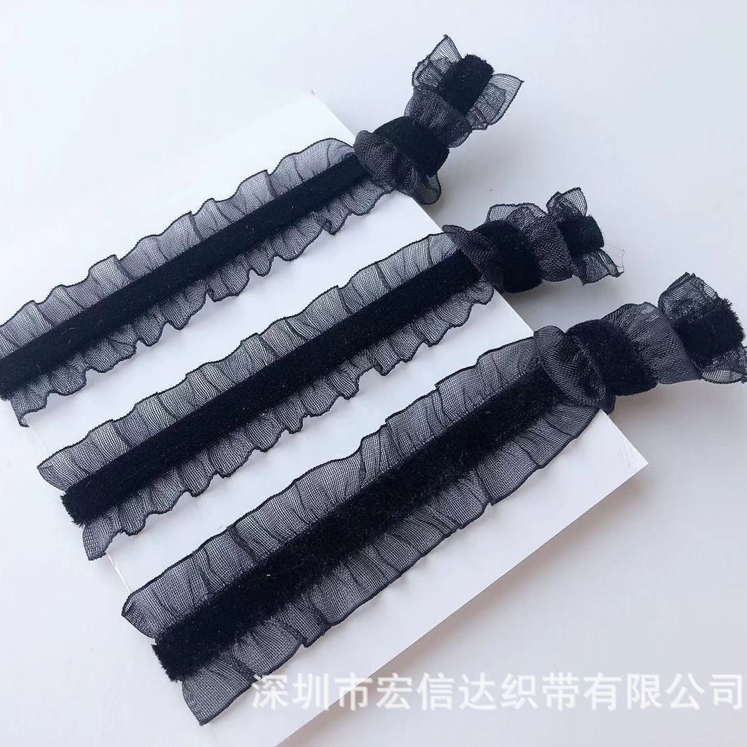 专业厂家花边打结头发绑带发束金葱发饰品松紧绑带价格优惠