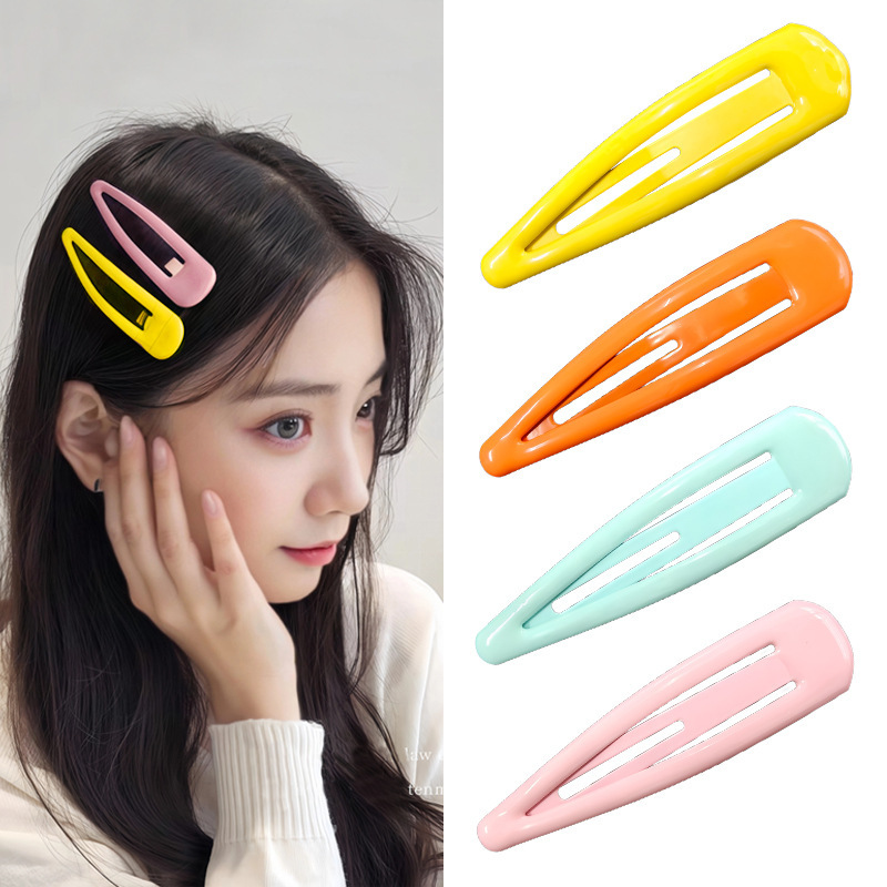 10cm Oversized Hairpin Bangs Hair Clip Simple Back of the Head Bb Clip Glossy Water Drop Clip Hair Accessory