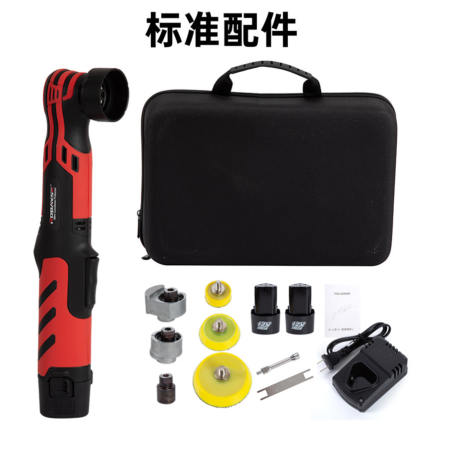 Detalle inalámbrico máquina de pulido doble batería de litio 12V cepillo de dientes máquina coche belleza esquina pulido Herramienta de procesamiento 6 engranaje ajuste