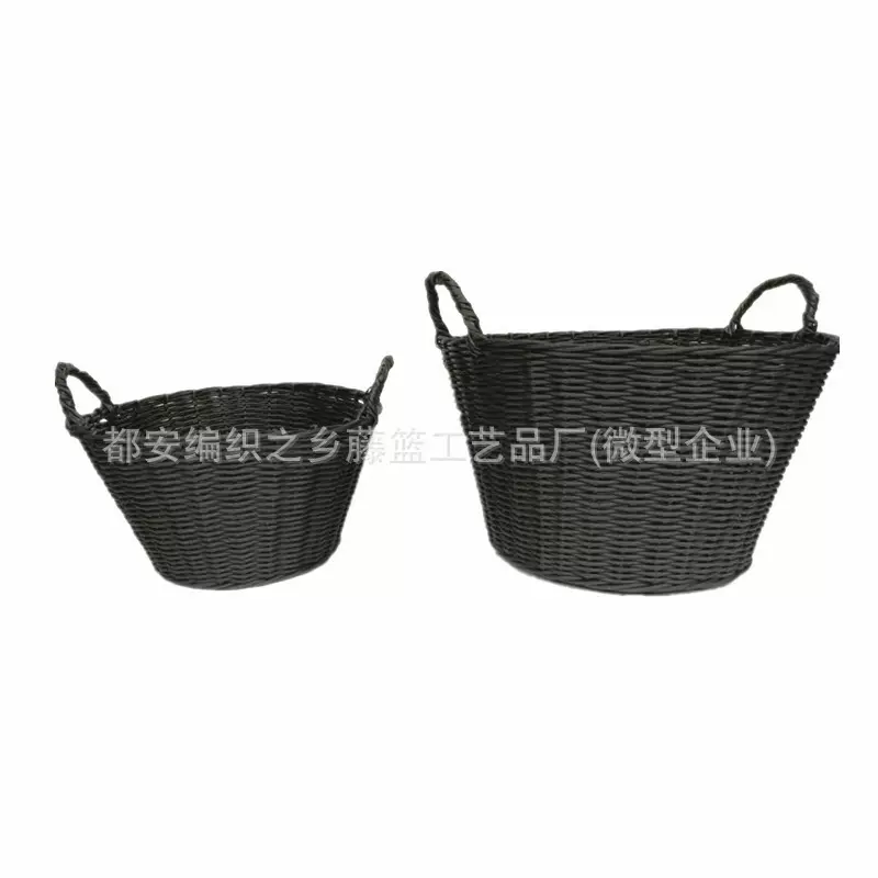 PE仿藤花篮胶藤花篮柳编花篮草编花篮储物篮PE Rattan Basket