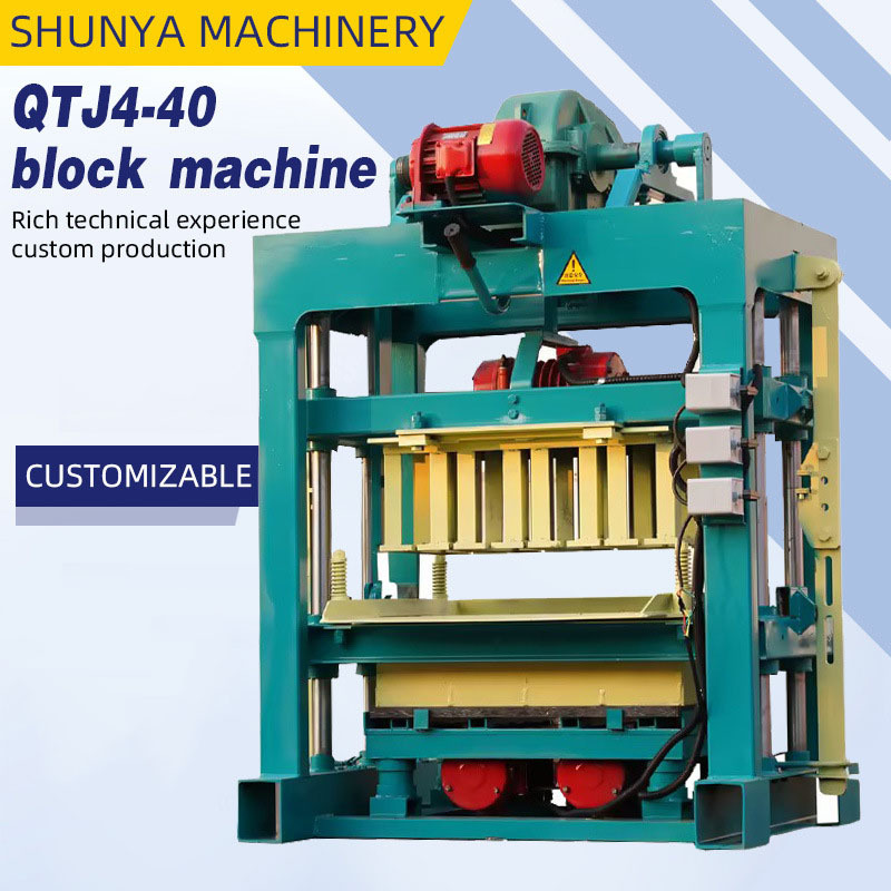 QTJ4-40水泥垫块制砖机出口自动液压混凝土打砖机空心成型机