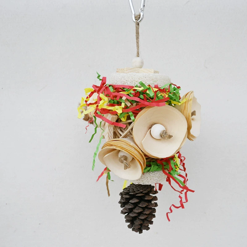 Принадлежности для птиц-попугаев древесные хлопья, кусая шампуры, измельченные бумаги, сосновые шишки, люфа, молотые зубы, кусать игрушки трансграничная оптовая торговля