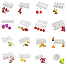 水果慕斯硅胶蛋糕模苹果柠檬草莓菠萝芒果樱桃手工皂香薰蜡烛模