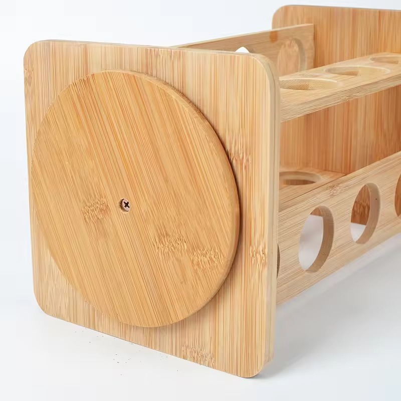 Estante de almacenamiento de condimentos giratorio de 360 grados estante de especias de bambú cocina estante de madera europeo giratorio