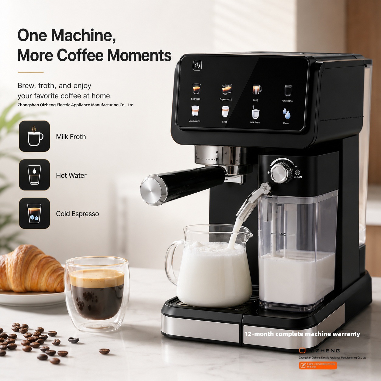Small semi-automatic household Espresso Machine Italian coffee…