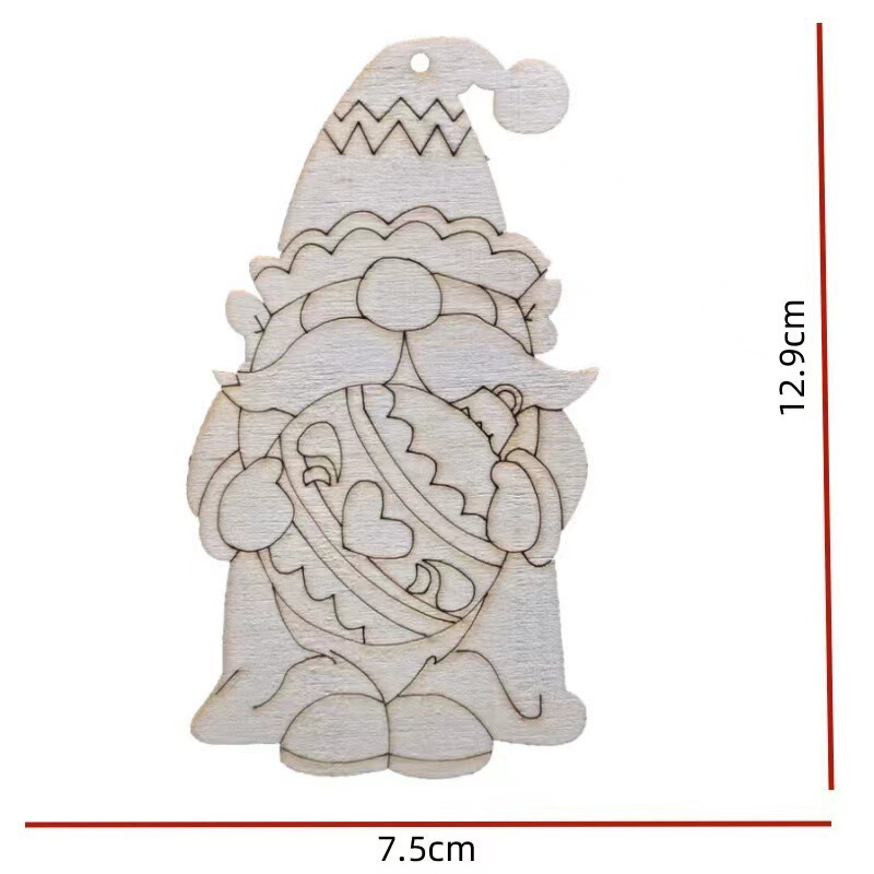 クリスマス小人木製未完成の空白木DIY工芸絵画家庭装飾用品|undefined