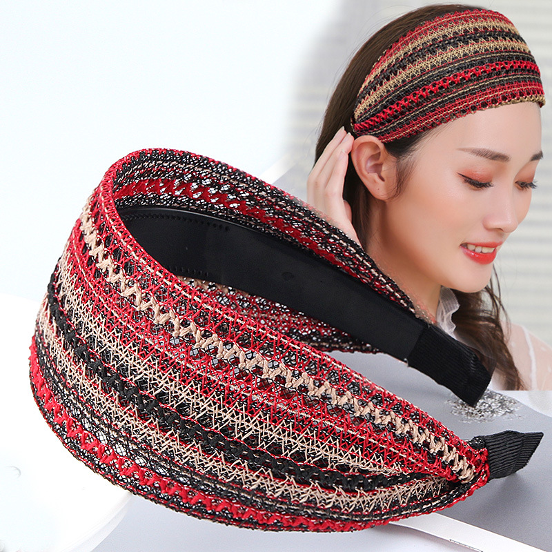 Nueva diadema de ala ancha que cubre el cabello blanco horquilla de malla transpirable con dientes de tela ancha horquilla pelo recoger accesorios para el cabello al por mayor