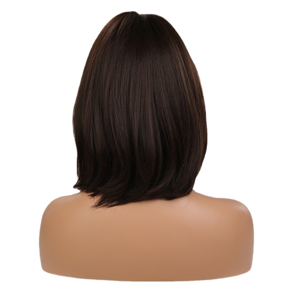 Fabricante al por mayor temperamento estilo explosivo casco aire flequillo rizado corto negro marrón cos estilo hair peluca europea y americana mujer