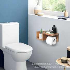 跨境可定制简约木质收纳架实木纸巾架浴室卫生间墙面壁挂式卷纸架
