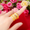 Vietnamese sand gold boutique sand noodles inside and out of the same color ring women's strip opening ring ring gold plating ring wholesale