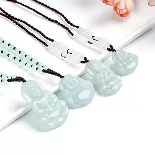 天然a货缅甸翡翠观音弥勒佛玉坠男女款大号观音笑佛吊坠情侣玉佩