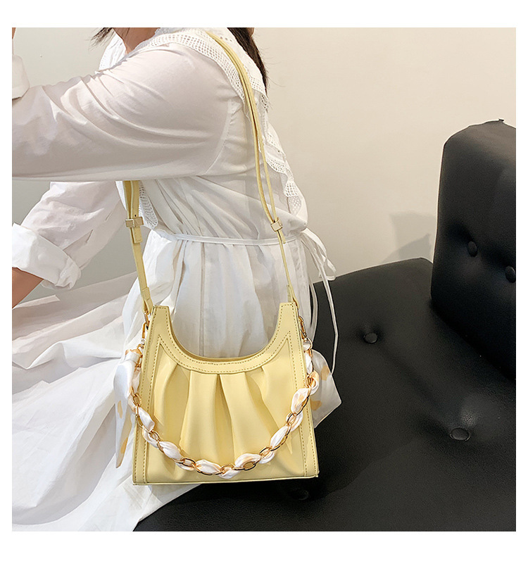 Bolso De Verano Para Mujer 2021 Nuevo Bolso Cruzado De Moda Plisado Nube Bolso De Hombro Línea De Gran Capacidad Bolso De Teléfono Móvil display picture 11