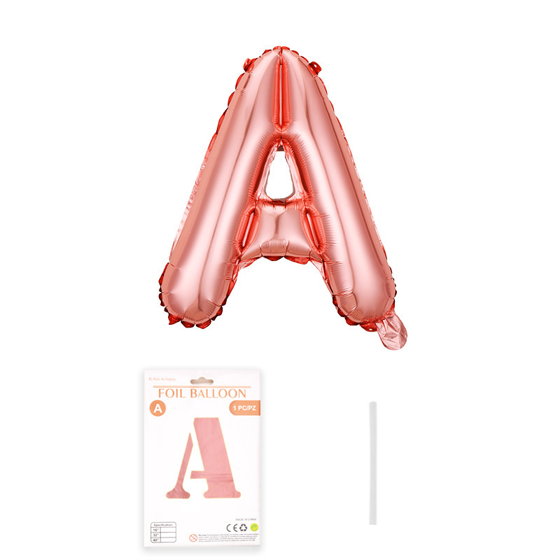 16 pulgadas alfabeto inglés tarjeta de papel independiente embalaje película de aluminio globo decoración de fiesta de cumpleaños diseño papel de aluminio globo al por mayor