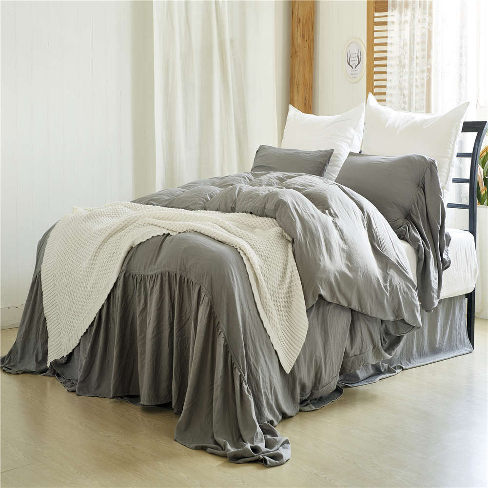 Home textile duvet cover three piece set, best-selling solid color mermaid bedding set in the United States_voghion.com