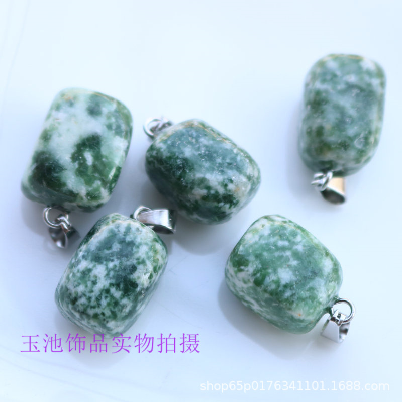 Colgante de cristal natural pequeño cuadrado rosa verde dongling ágata rojo colgante irregular pendientes collar accesorios diy