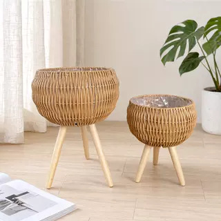 Cesta de Flores Decorativa Tejida a Mano de Cuerda de Papel para Sala de Estar y Oficina image 65