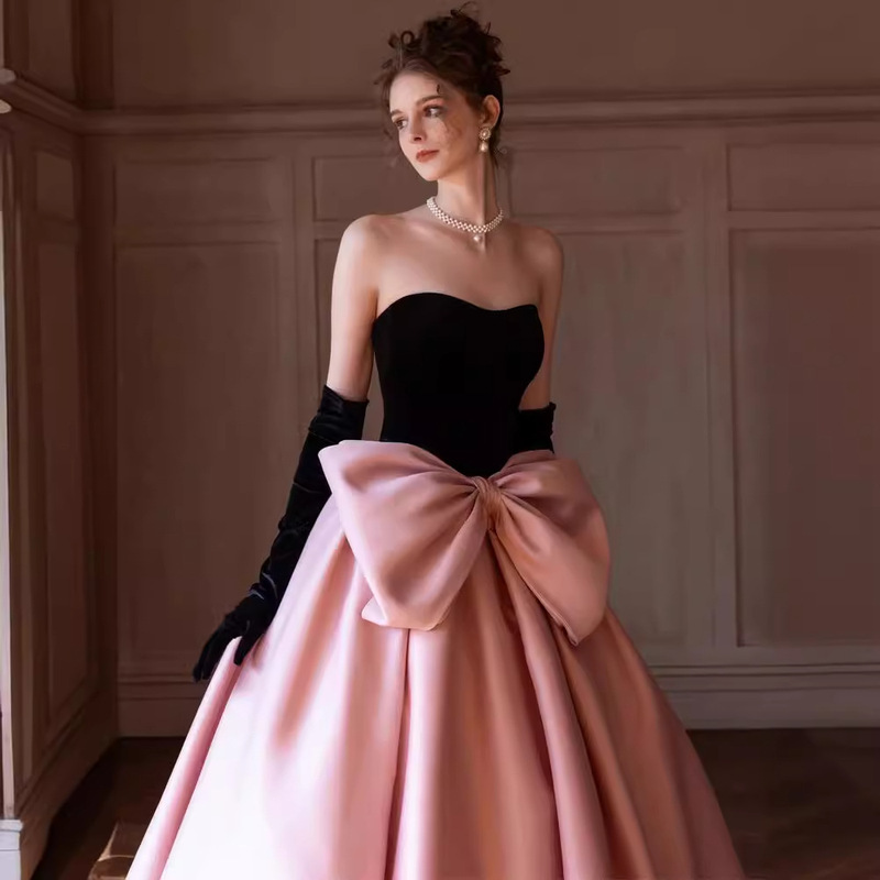 Banquet Evening Dress 2026 New Style French Tube Top High-End Palace Style Evening Long Dress Birthday Party Dress