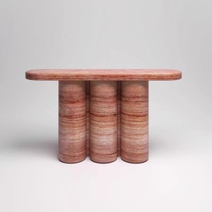 High-end Entrance Table Simple Modern Light Luxury Hole Stone Wall Table Living Room Entrance End View Display Table