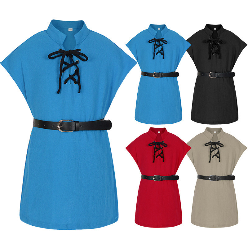Foreign Trade Children's Performance Clothing Performance Clothing Renaissance Pirate Sleeveless Lace-Up Performance Clothing Scottish Vest