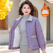 中年妈妈冬装加绒加厚棉袄外套中老年女装秋冬新款棉服时尚小棉衣