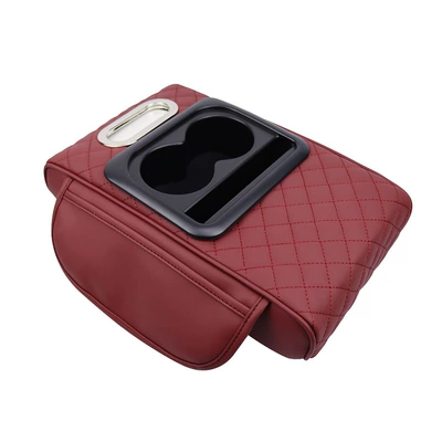 Armrest box pad – pad - gt-6-embroidery-model-4-wine-red-free-a-pack-of-small-tissues