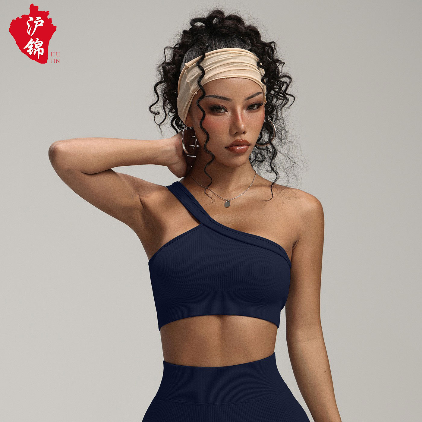 Cross-Border European and American All-In-One Tight-Fitting Slanted Shoulder Shock-Proof Yoga Vest Sexy One-Shoulder Fitness Sports Bra for Women with Beautiful Back