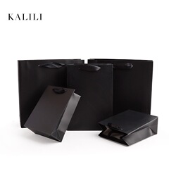 珠寶首飾包裝黑色淨面手提袋戒指手鐲吊墜掛件項鍊手鍊翡翠禮品袋