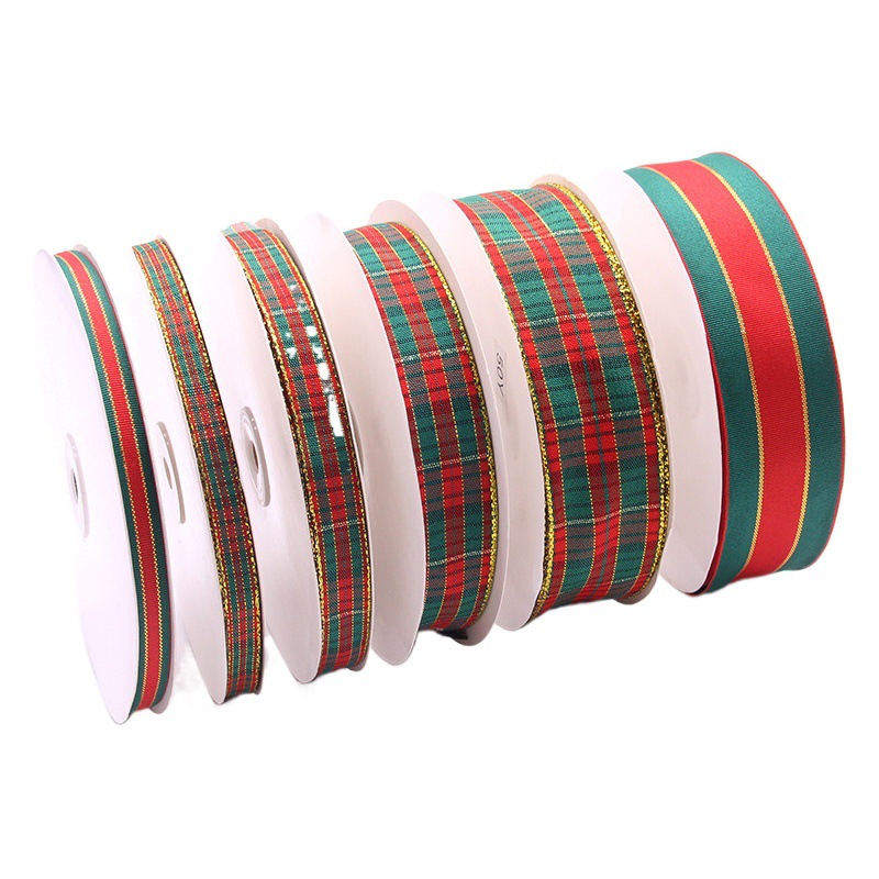 1.0 1.5 2.5 4.0cm Cinta a rayas de Phnom Penh Decoración navideña Cinta a cuadros roja y verde Cinta de Phnom Penh