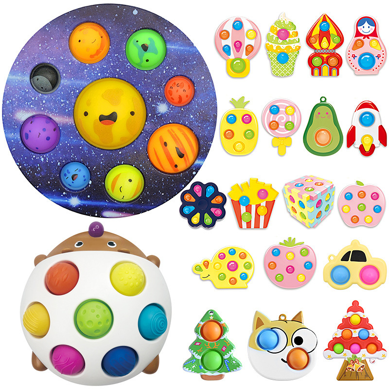 New Finger Bubble keychain simple dimple keychain Silicone Finger Decompression Exercise Board