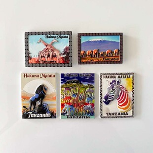 Africa Tanzania Kilimanjaro Snow Mountain Tourism Souvenirs Animal Migration Magnetic Refrigerator Stick Decoration