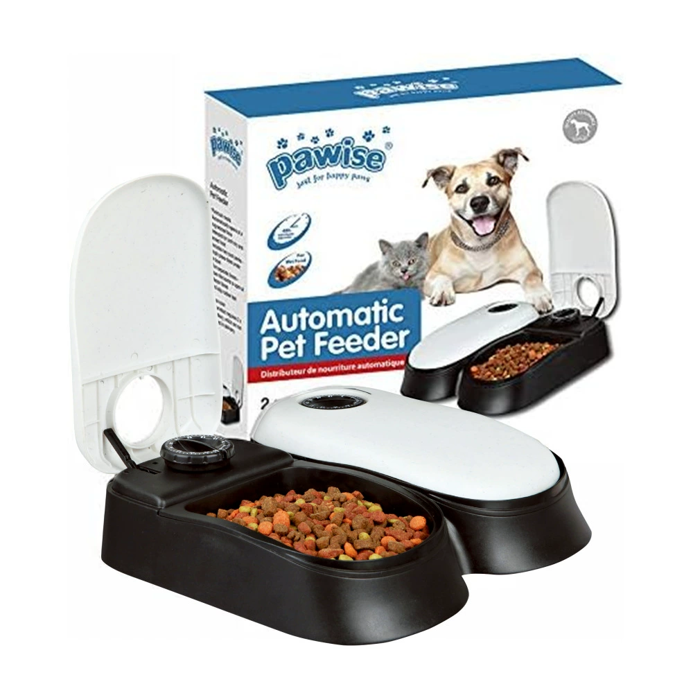 Amazon горячая Распродажа двойная миска для домашних животных автоматическое время количественная кормушка для кошек и собак большой емкости интеллектуальная машина для кормления миска для еды