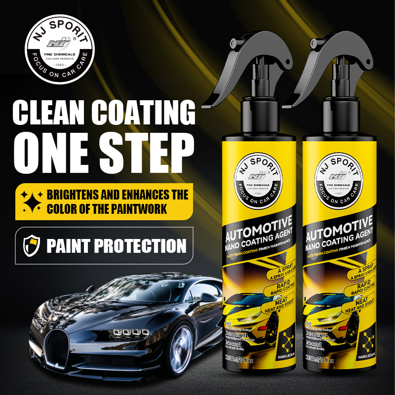 Nuojie coche agente de recubrimiento de acción rápida recubrimiento de cristal líquido pintura del coche descontaminación pulido anti-oxidación mano aerosol nano recubrimiento cera del coche