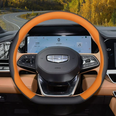 Wheel Cover 25 Car Handle | Steering wheel cover - type-d-black-love-horse-orange-geely-xingyue-l