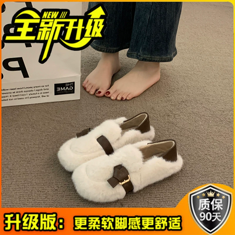 Mao Mao Shoe женские 2024 новые осенне-зимние однотонные Mary Zhen женские туфли, нежные вечерние туфли, парные детские туфли, тканевые (тканевые) туфли
