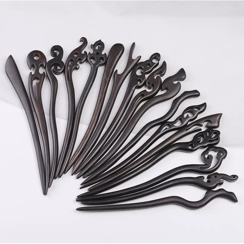 黑檀木发簪 古风发饰紫光檀木簪簪子 汉服头饰茶服旗袍发饰女