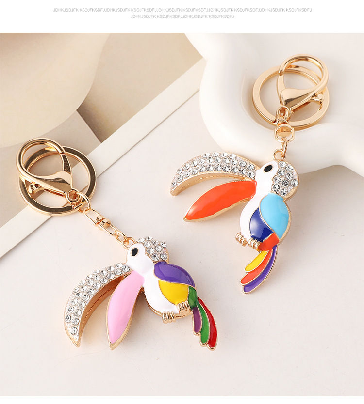European Style Modern Style Alloy Bird Unisex Bag Pendant Keychain display picture 6