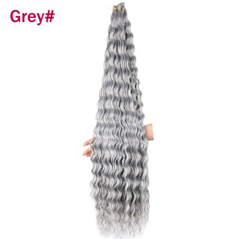 fibra de seda de alta temperatura pelucina de cabello de ganchillo cabello rizado onda profunda cabello Twist fibra de cabello trenzado
