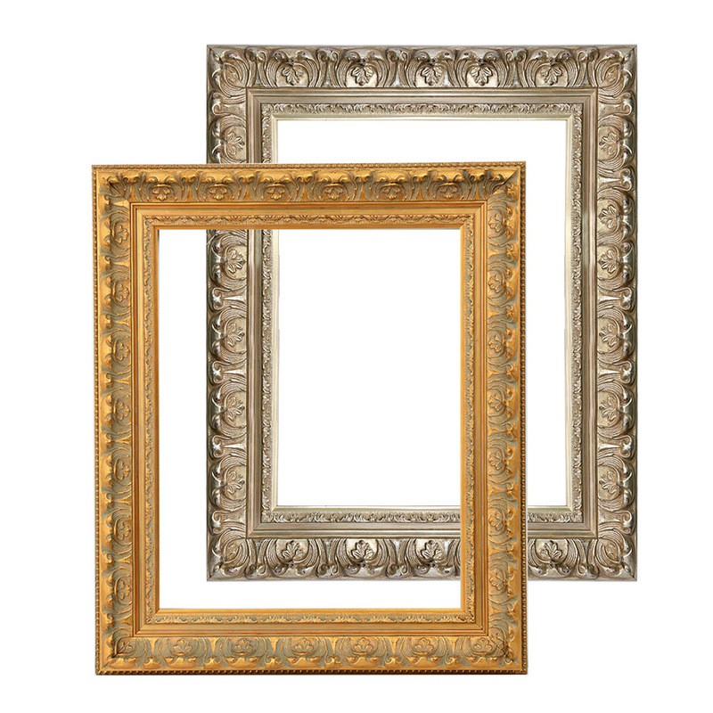 European-Style Vintage Decorative Picture Frame with Embossed Handmade DIY Digital Large Oil Painting Frame, Large Frame with Solid Wood Carving