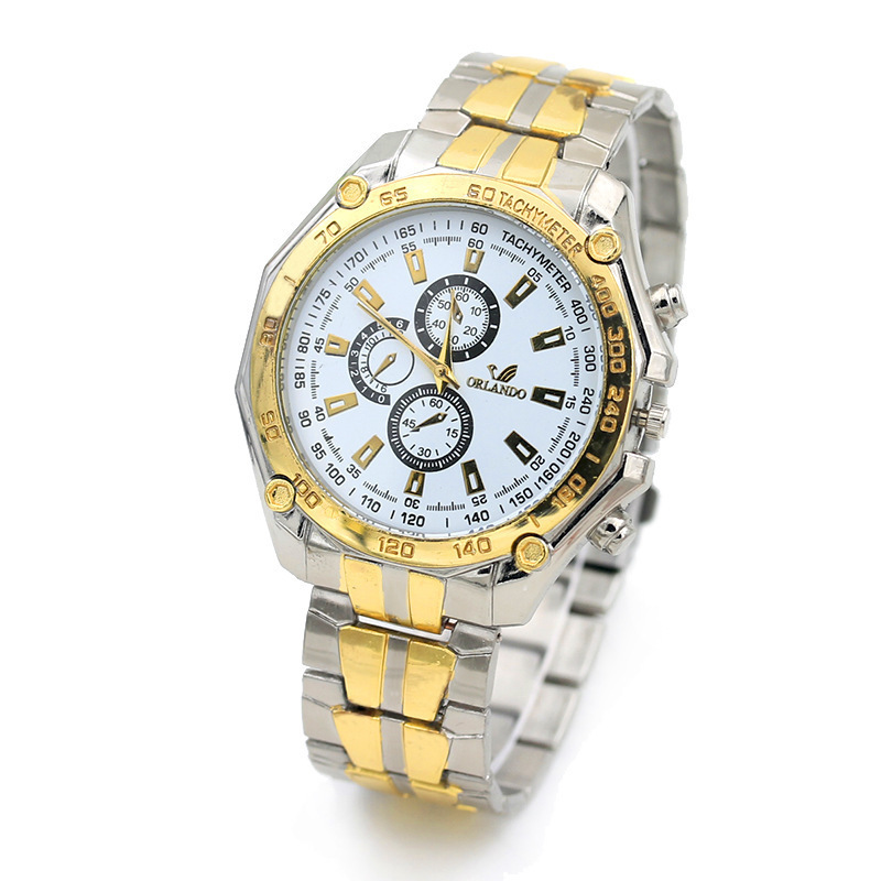 Business Men's Watch luxury gold watch men's stainless steel quartz watch Orlando wrist watch classic dress business Business Men's Watch luxury gold watch men's stainless steel quartz watch Orlando wrist watch classic dress business