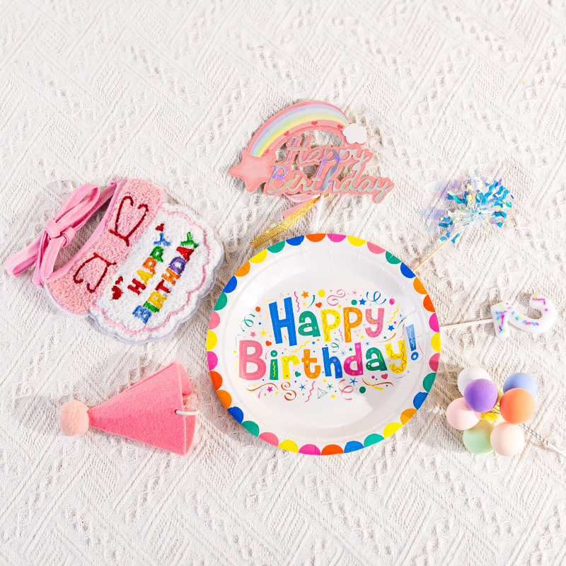 猫咪生日装扮宠物口水巾围兜小狗狗过生日蛋糕围脖装饰品围嘴帽子|undefined
