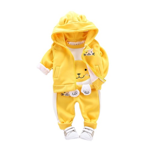  Autumn Children's Clothing New Plush Cat Three-piece Set Children's Autumn Clothing Boys Girls Autumn Children's Suits