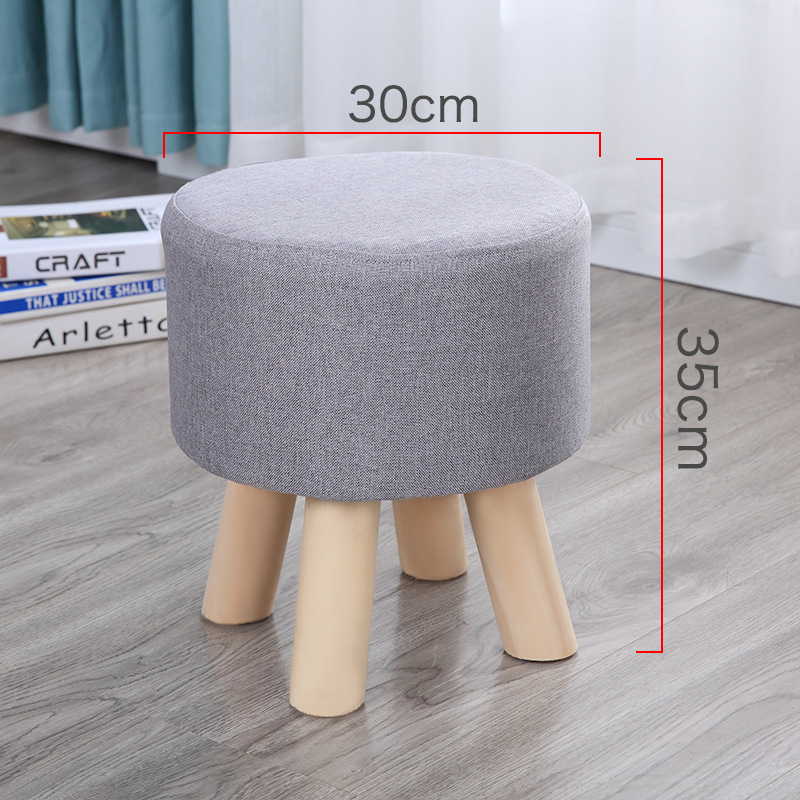 Taburete pequeño Internet celebridad hogar tela taburete bajo sala de estar creativa sofá taburete lindo taburete redondo zapatos Cambio de heces perezoso banco pequeño